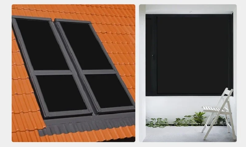 Schwarze Fensterfolie Sichtschutz Lichtblockierend UV-Schutz Verdunkelungsfolie Fensteraufkleber Vinyl-Tönungsfolie für Glastüren Selbstklebende Verdunkelungsfolie – Detail 3