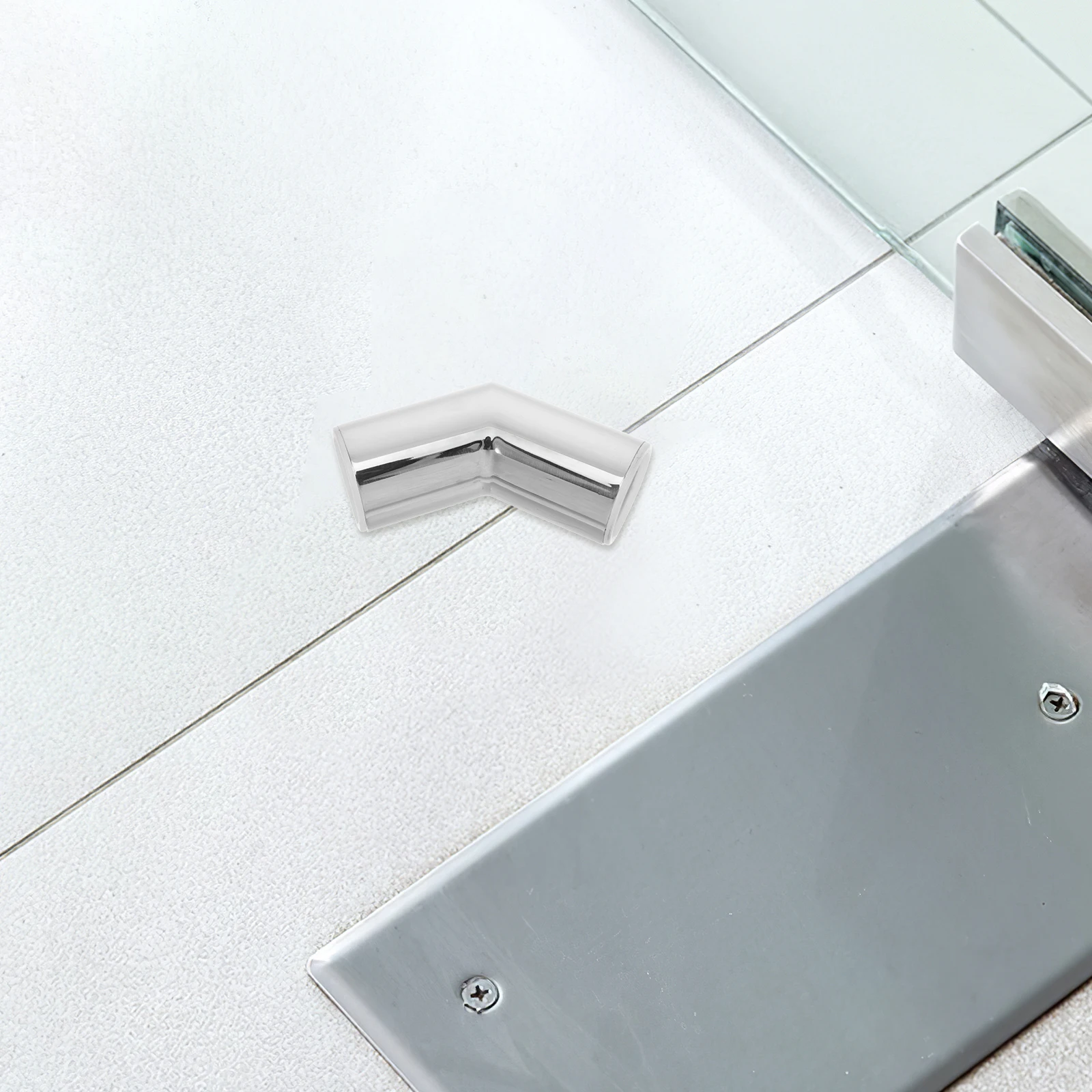 

1pc Stainless Steel Elbow Pipe Clamp Corner Connector Glass Door Holder Tube Support Bracket Bathroom Plumbing Exhaust Turn Down