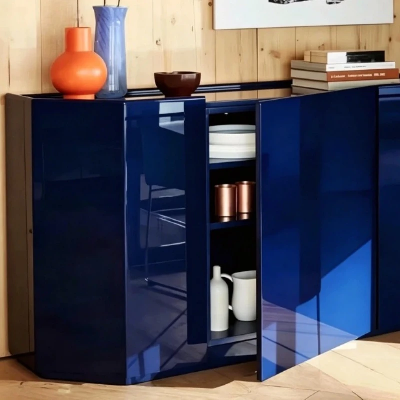 Italian paint side cabinet, solid wood entrance cabinet, multi-functional storage locker