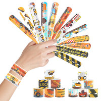 12PCS Construction Vehicle Slap Bracelets Gifts for Excavator Theme Birthday Party Favors Shower Gifts Decoration Goodies Filler