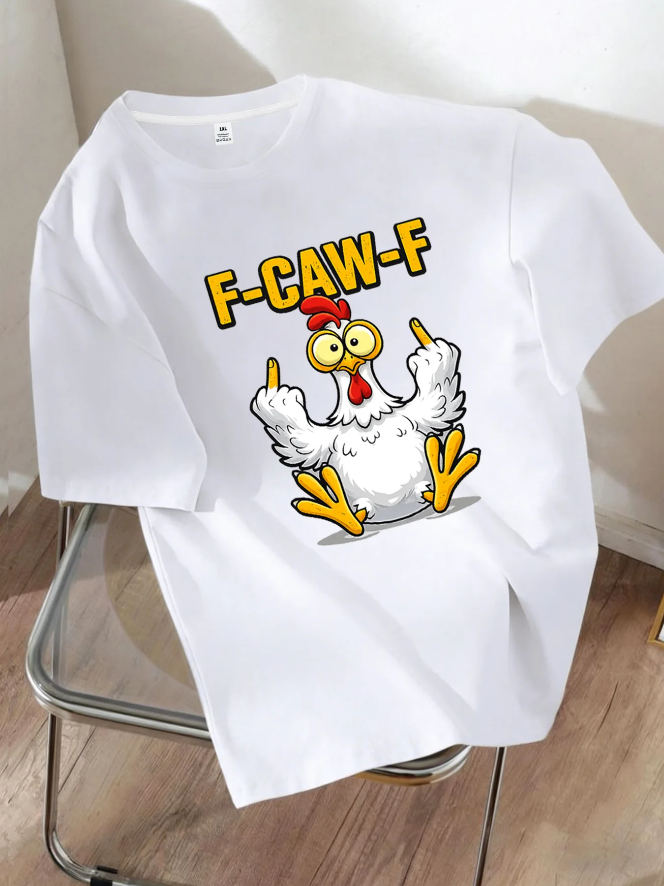 

[YJ00927]Cartoon and Letter Print Plus Size Women's Crew Neck T-Shirt Summer Casual Short Sleeve Top Fashionable Versatile