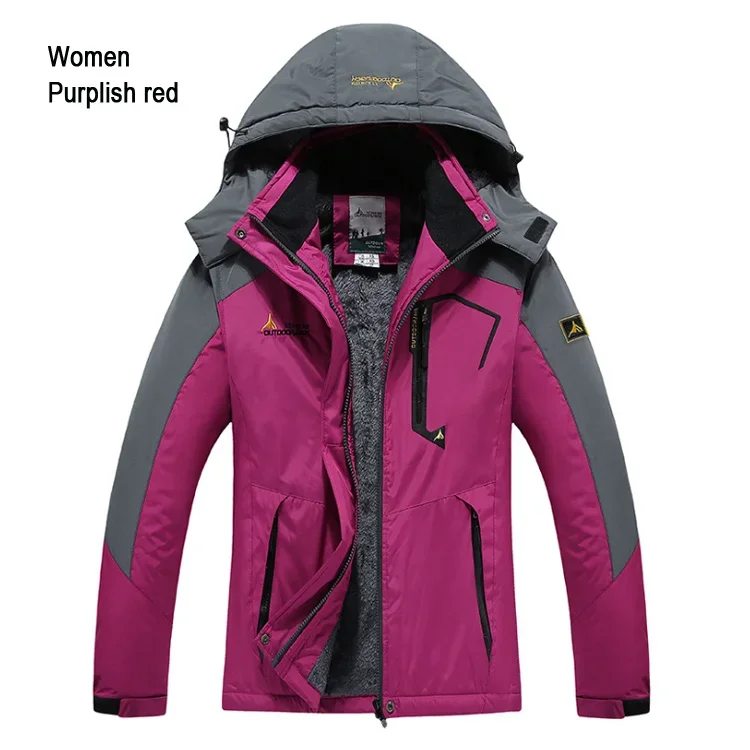 

Skiing Trekking Women Men Waterproof Fleece Snow Thermal Coat For Outdoor Hiking Mountain Snowboard Clothes