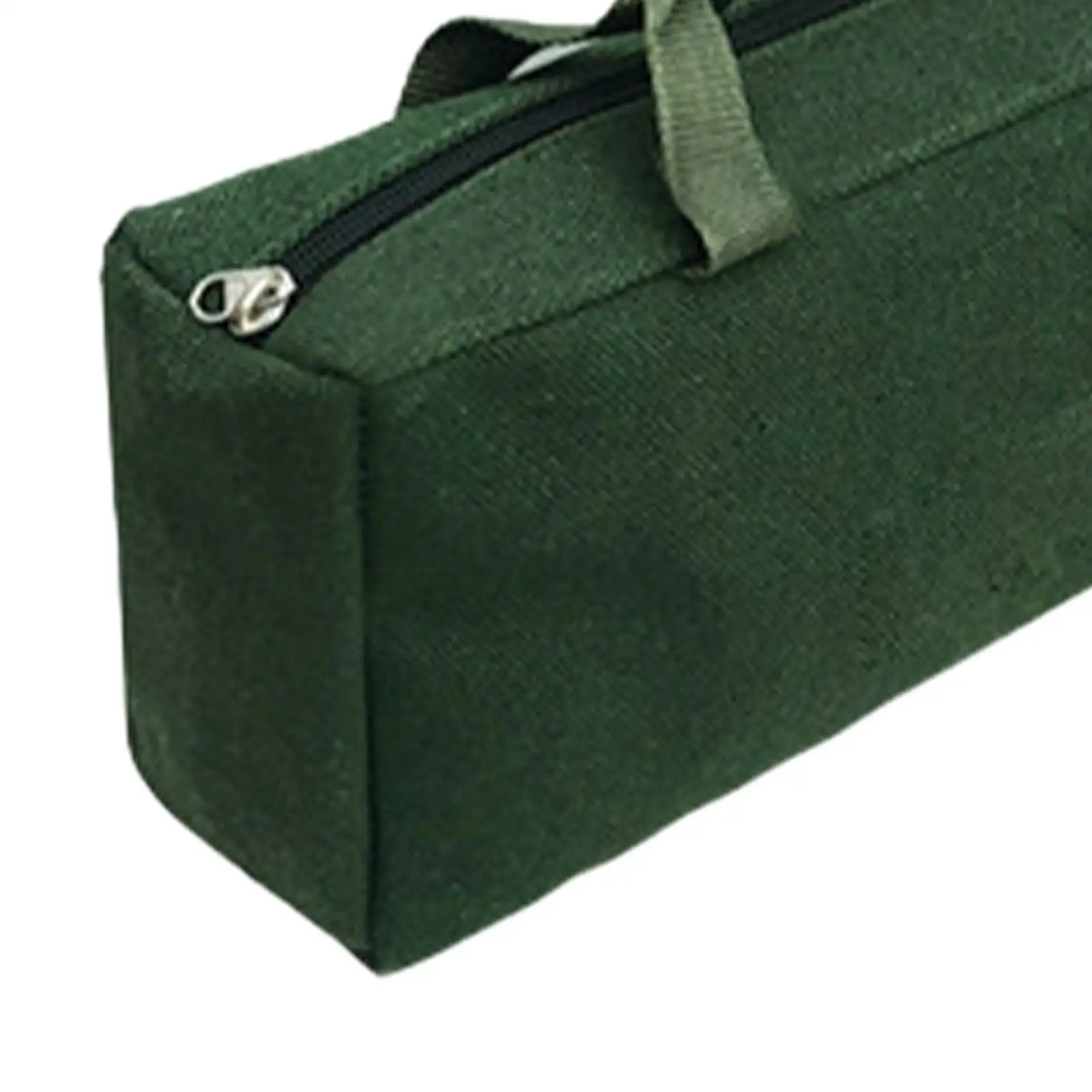 Canvas Tool Storage Bag Zipper Handbag Portable Tool Pouch Wide Mouth Versatile