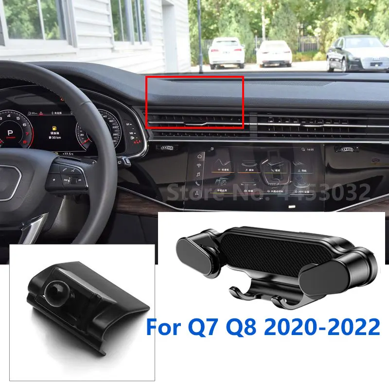 Special For Audi Q7 Q8 4M Car Phone Holder Gravity Mobile Stand GPS Support Air Vent Mount Accessories 2016-2022