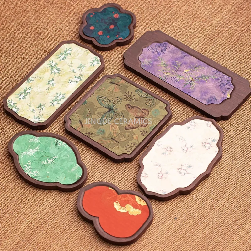 1pc Wooden Tea Tray Tea Room Desktop Dry Brew Tray Teaware Trays Chinese Style Tea Ceremony Accessories Wooden Storage Tray