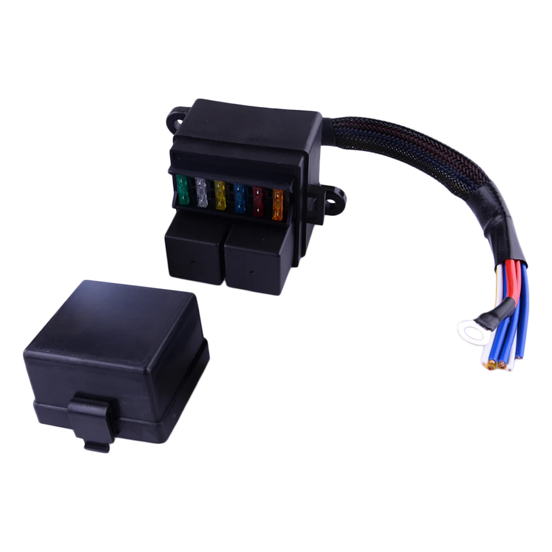 Pre-Wired Fuse Relay Holder Box Block & 80A Relay & 6 Fuses IP65 Waterproof for 12V Car Truck RV Camper Marine Boat Automotive