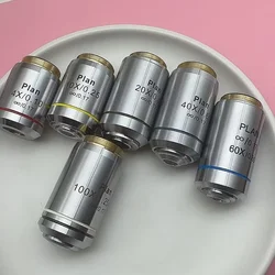 Professional 4X 10X 20X 40X 100X Infinity Plan Objective Lens 195 Achromatic Objectives for Olympus Microscope