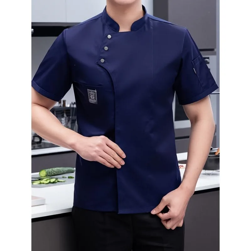

Waterproof Chef Uniform T 86254 Cross-Border Kitchen Workwear Durable Cooking Apron Chef's Coat for Professional Chefs