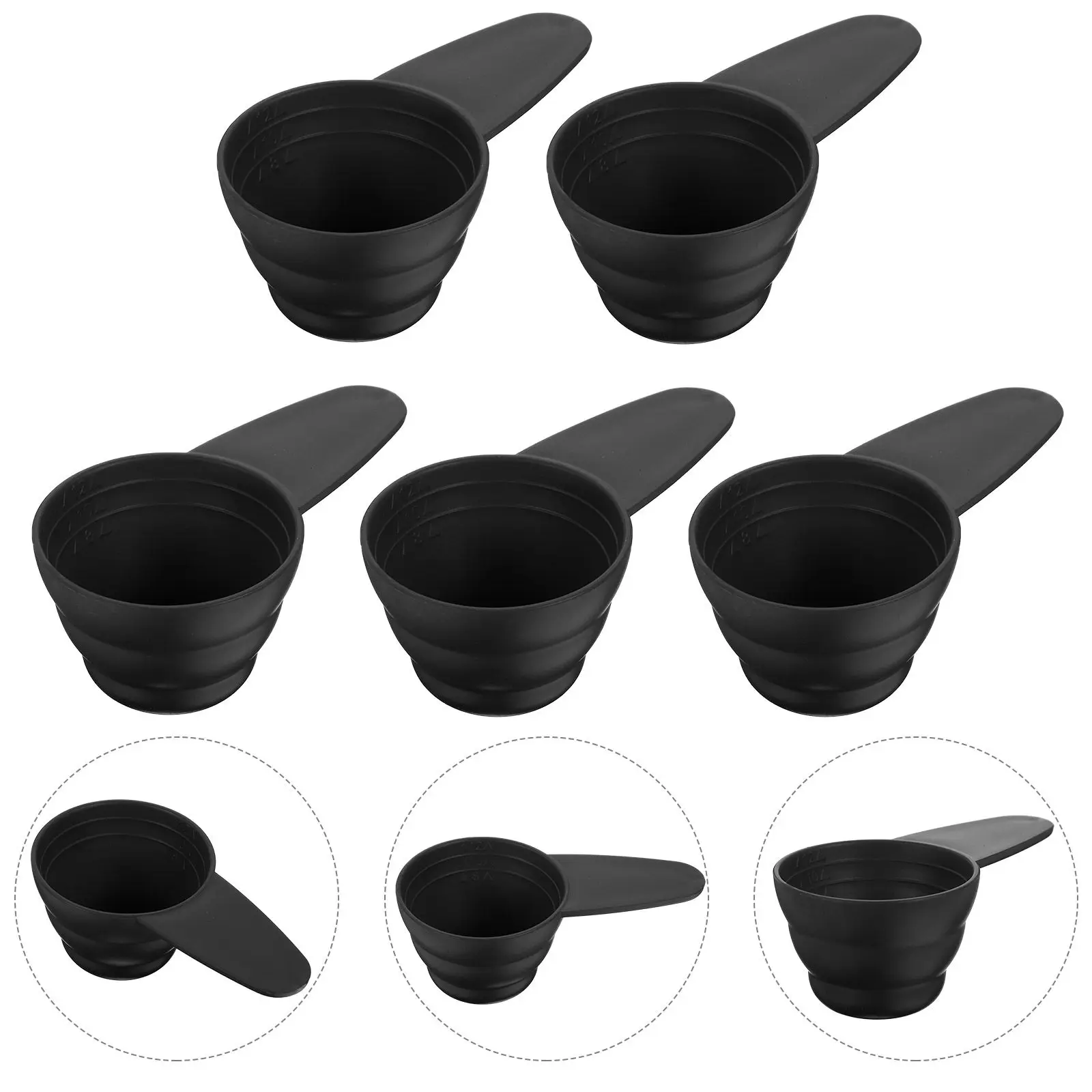 Cucharas medidoras de mango largo para café, cucharas medidoras de cocina pulidas para ingredientes secos y líquidos, té, azúcar, especias, 5 uds.