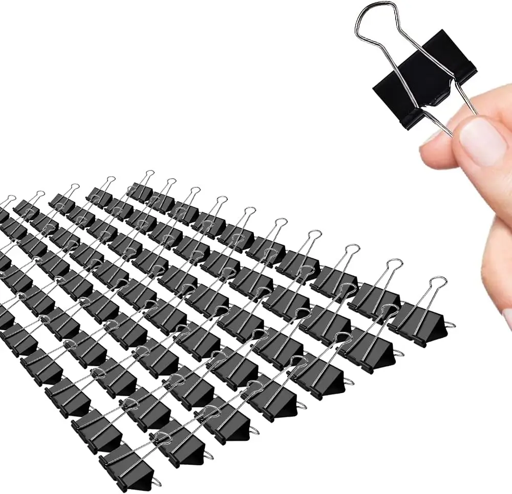 

Binder Clips, 72 Pack, 1 Inch 25mm, Black Metal Paper Clips for Office, School & Home Use, Durable and Rust-Resistant