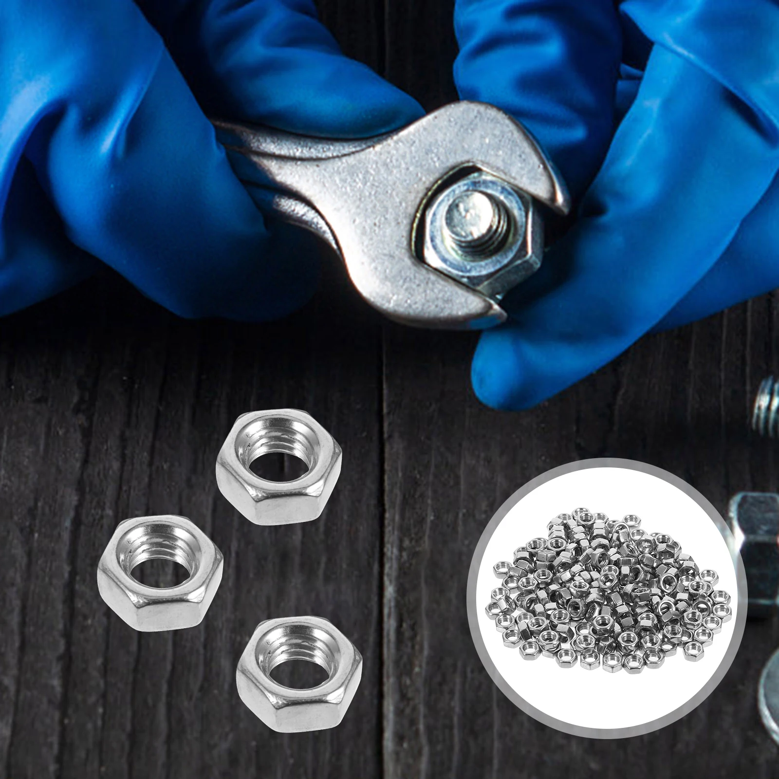 

180pcs Hexagon Set 304 Stainless Steel Thread Nuts For Machinery Automotive High Strength Fasteners Hardware Lamp Parts