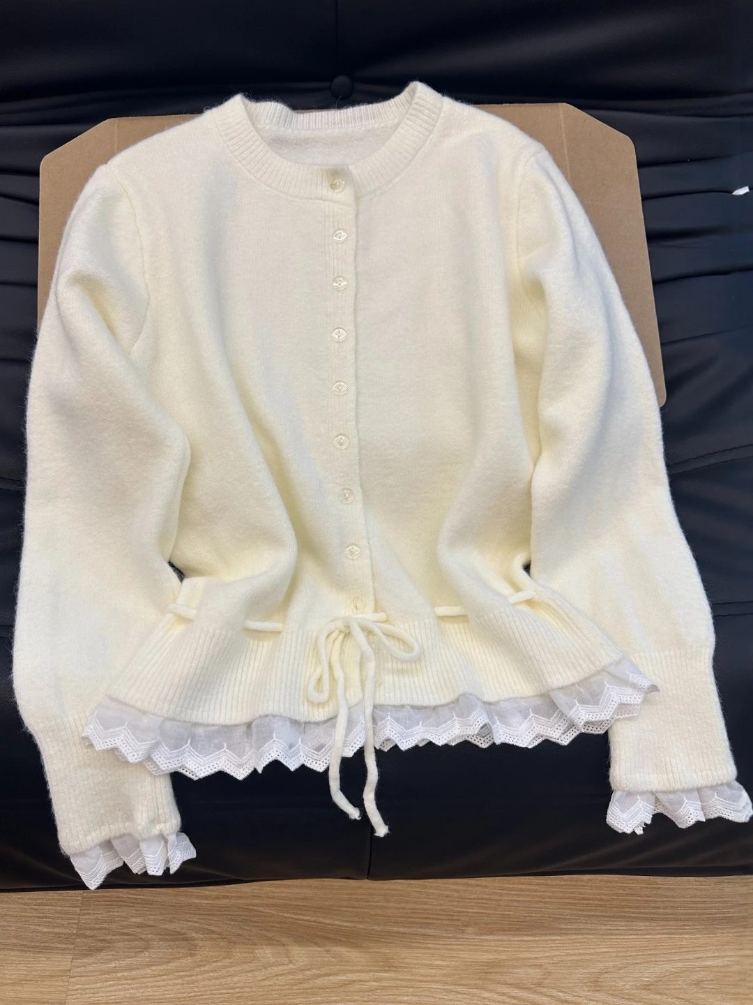 Longo sve renda emenda camisola de malha casaco tamanho grande dstring cintura calor feminino faion commute sle coreano solto ajuste