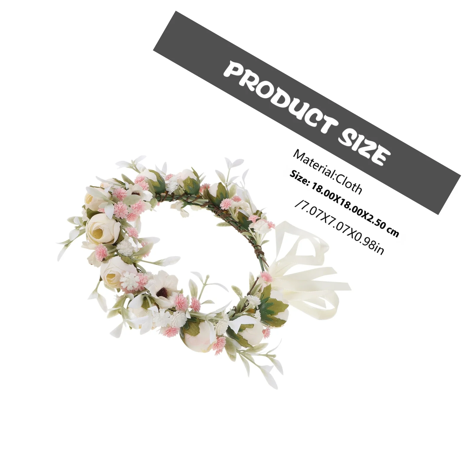 الرجعية الزهور إكليل بسط القماش هيرباند العروس حفل زفاف غطاء الرأس صور الدعامة الزفاف جارلاند أغطية الرأس الأزهار #4