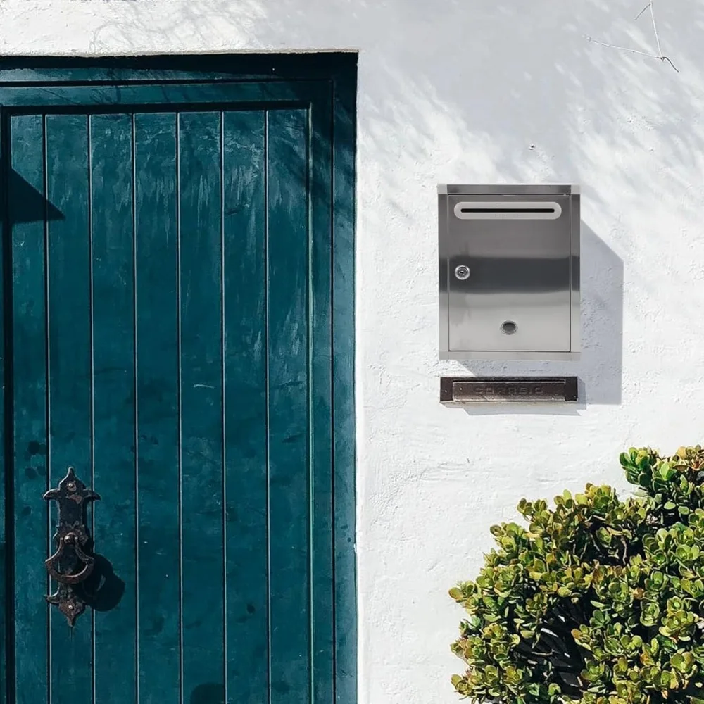 حامل صندوق بريد بقفل داخلي وخارجي، صندوق تخزين صحف آمن على الحائط لتوصيل البريد الآمن