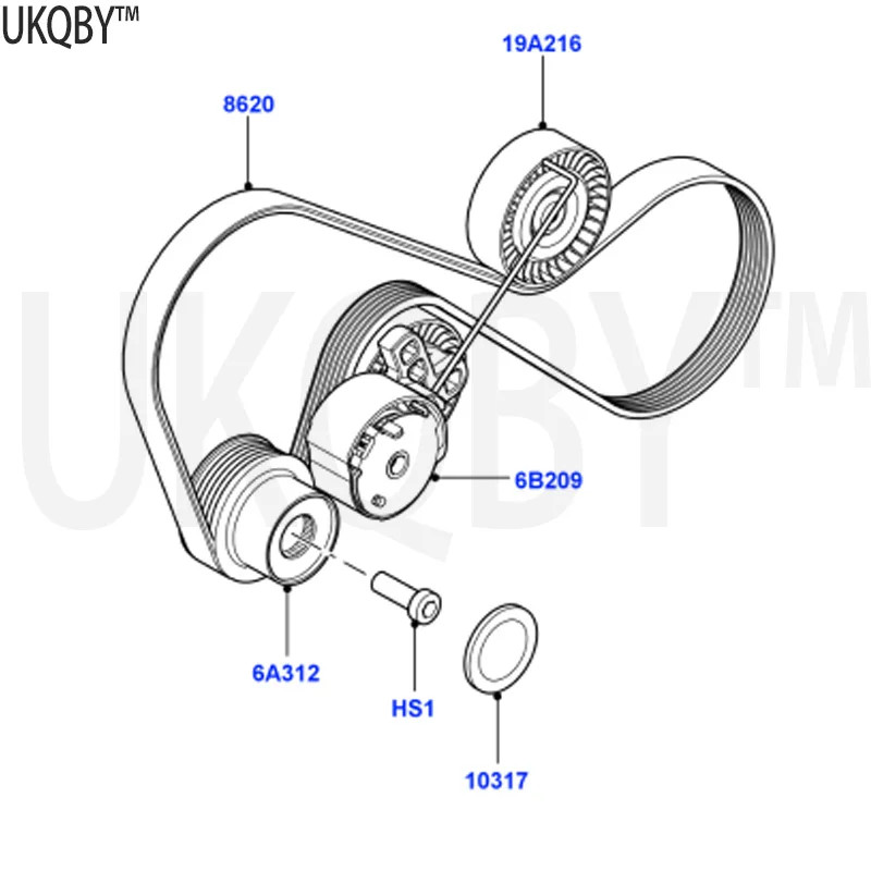 La nd Ro ve r's second-generation Fr ee la nd er 2006-2014 Pulley · Auxiliary Drive Tensioner Screw LR005993 LR004305