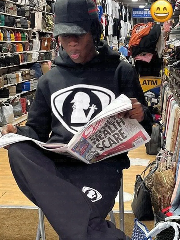 

Y2K Hoodie Street Gothic Casual Men's Hooded Sweatshirt Retro Pullover Clothing Personality Punk Harajuku Jacket Women Top Coat