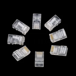 20/50/100PCS RJ45 CAT6 CAT5e Network Cable Pass Through Connectors Crystal Heads 8P8C Crimp UTP Standard Ethernet Modular Plug