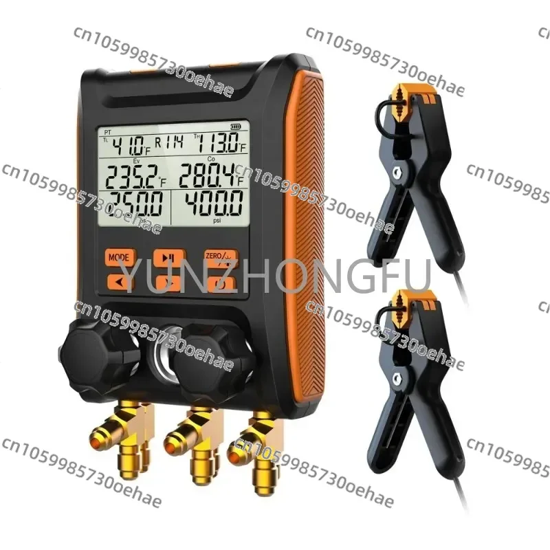 2 Valves with Thermometer Clamps HVAC Tools Elitech MS-1000 HVAC Digital Manifold Gauge