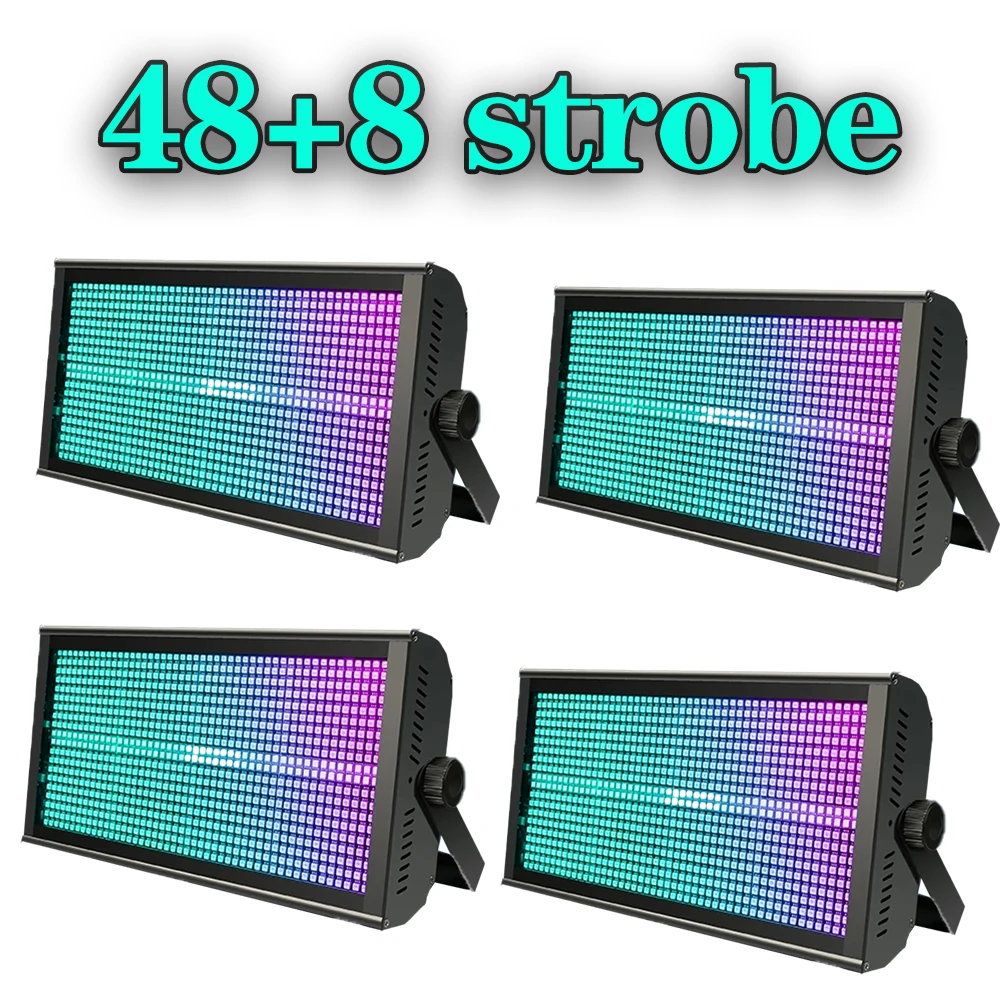 

GOTSTAGE 4pcs 200W LED 864RGB+96White 48+8Segmente Strobe Sound Control DMX Super Bright DJ Disco Wish audience Party Stage Lighting