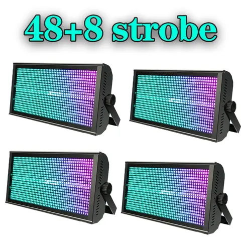 GOTSTAGE 4pcs 200W LED 864RGB+96White 48+8Segmente Strobe Sound Control DMX Super Bright DJ Disco Wish audience Party Stage Lighting