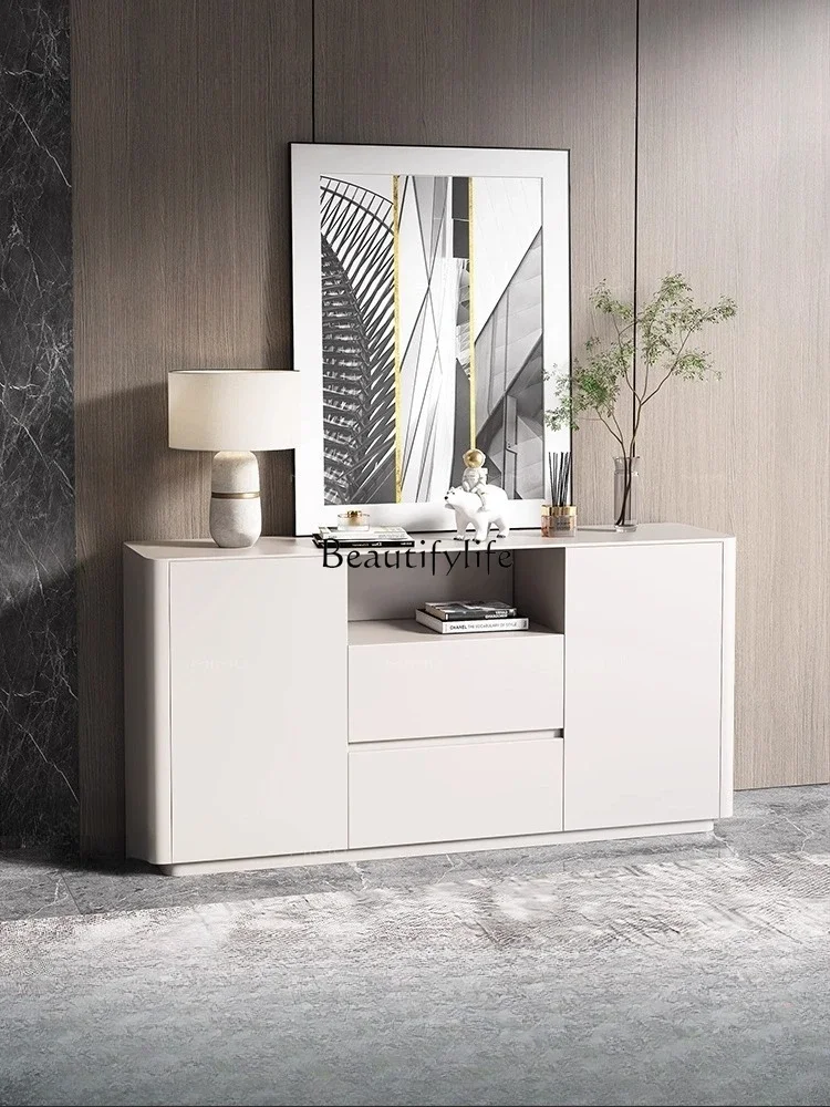 

yj5 Italian solid wood dining side cabinet, modern simple household wall entrance cabinet