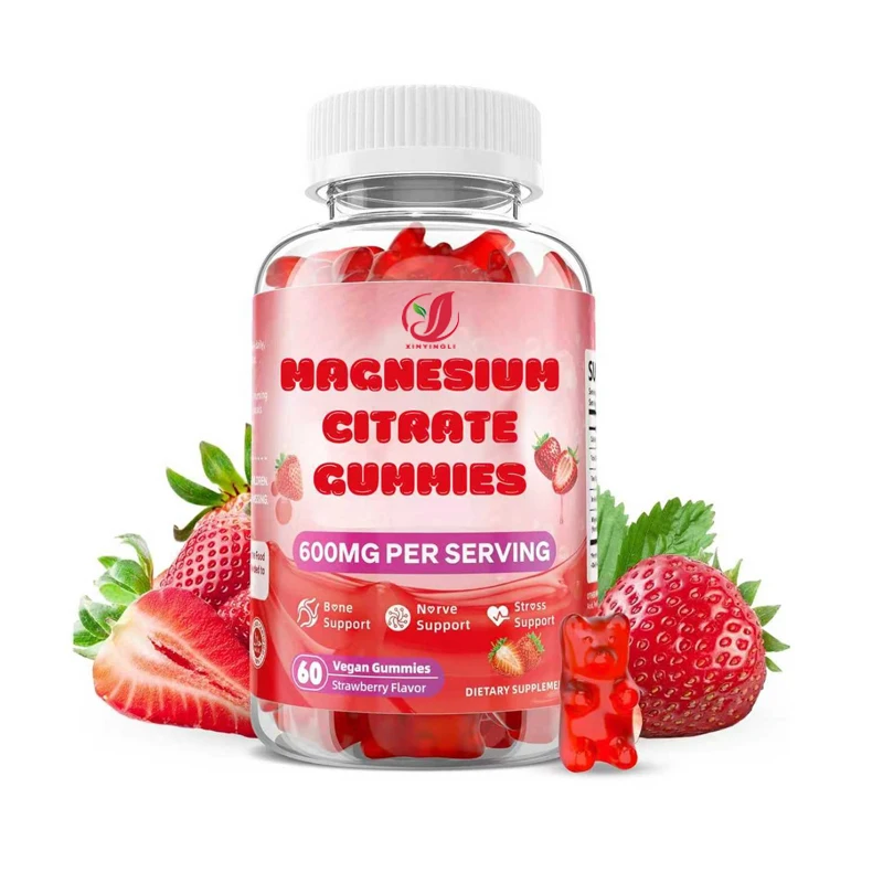 

Magnesium Citrate Gummies, Adult High Absorption Magnesium Supplements, Vegetarian, 60 Gummies