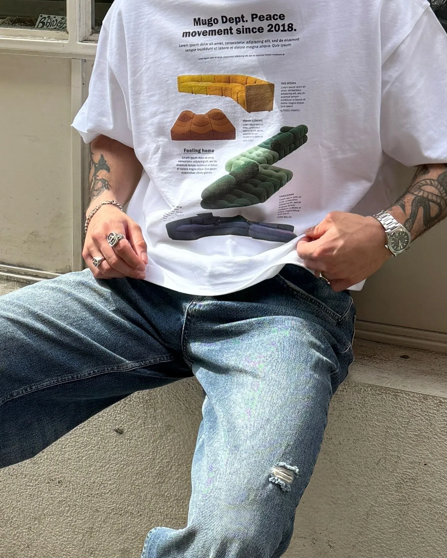 

Американский ретро-дизайн Sense Niche Индивидуальный диван с принтом Свободная повседневная футболка с короткими рукавами