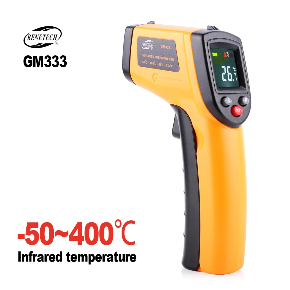 BENETECH GM termômetro Infravermelho Sem contato Pyrometer IR laser ponto gun IR Pyrometer termômetro-58 ~ 752 °F alta temperatura