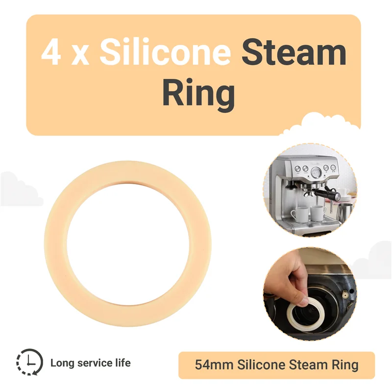 Anillo de vapor de silicona de alta calidad, 4 Uds., junta de cabezal de grupo, piezas de 54Mm para máquina de café expreso Breville 878/870/860/840/810/500/450/S