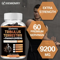 Tribulus + 인삼 보충제, 에너지 생산 촉진, 기분, 에너지, 지구력 및 성능 향상