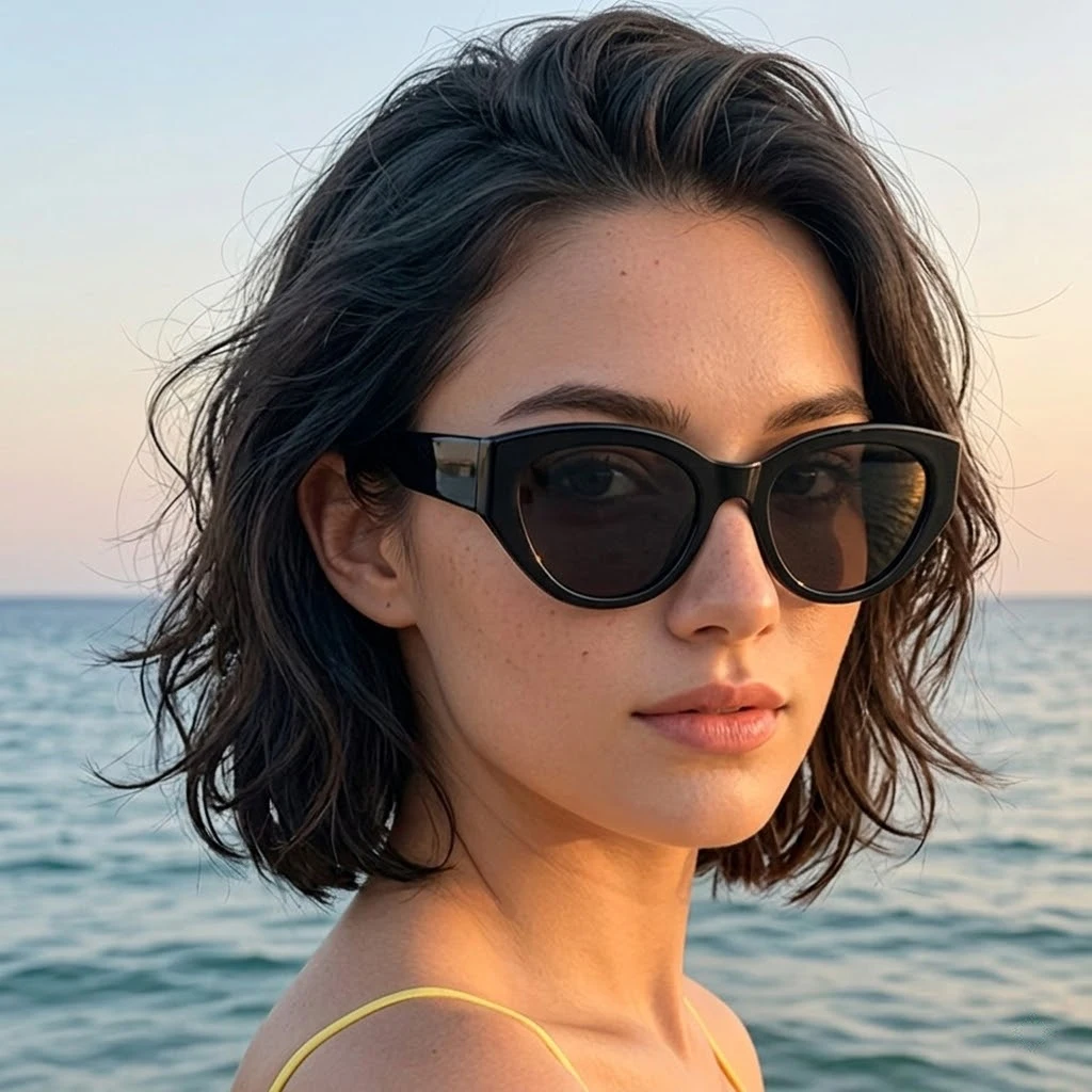 Women Men Classic Cat-Eye Polarized Sunglasses High-Quality Frames Luxury Brand Designer Sunglass Outdoor Travel Accessories Len