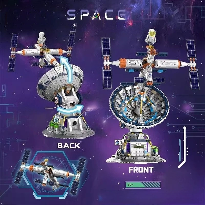 تلسكوب راديو الفضاء اللبنات الكون الخيال الأطفال لغز تجميعها يدويا العصرية لعبة نموذج الحلي هدية عيد ميلاد #2