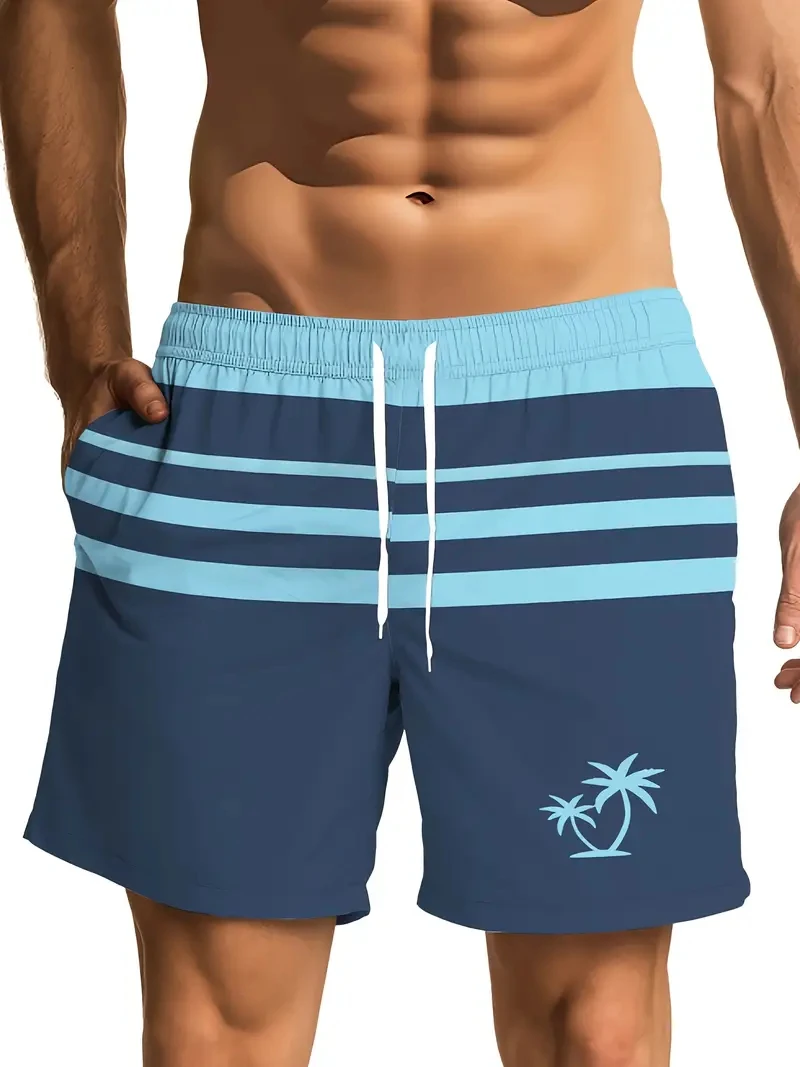 

Повседневные пляжные шорты с рисунком пальмы для мужчин, модная летняя уличная одежда, шорты с 3D принтом, модные плавки большого размера