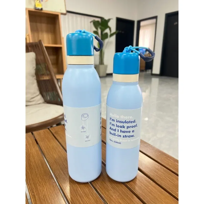 18/24oz Stainless Steel Insulated Bottle Macaron Color Series Large Capacity Sports Kettle Outdoor Portable Vacuum Flask Bottle