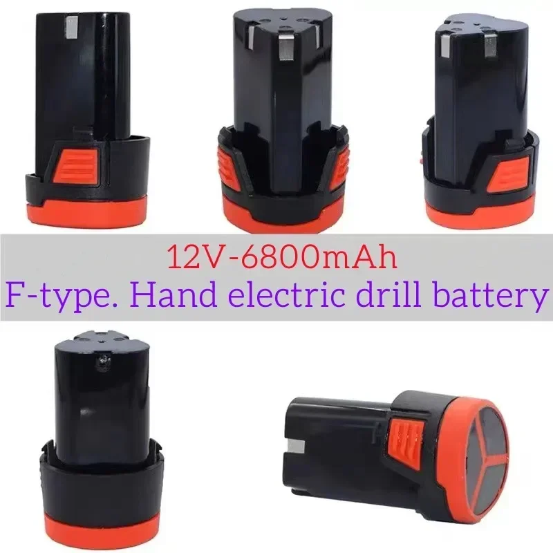 12V 6800 MAh Large Capacity Rechargeable Lithium-Ion Battery F-Type for Electric Tools Drill Bits Screwdrivers