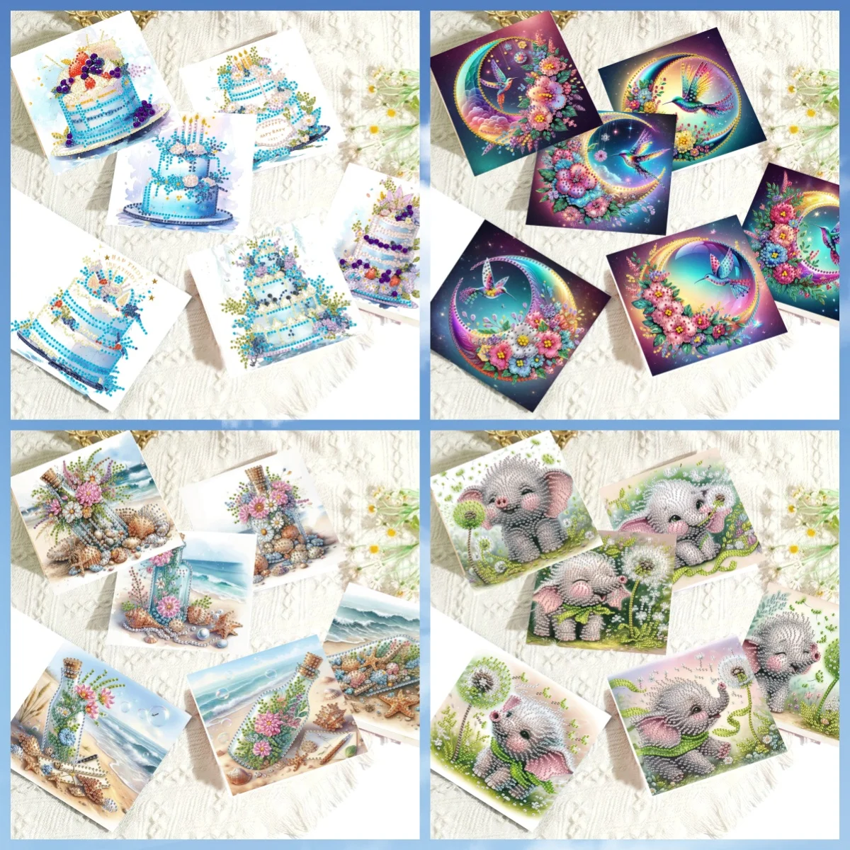 6-Tiermuster-Diamant-Malerei-Set – eine einzigartige Grußkarte für Familie und Freunde, perfekt für Feiertagsfeiern