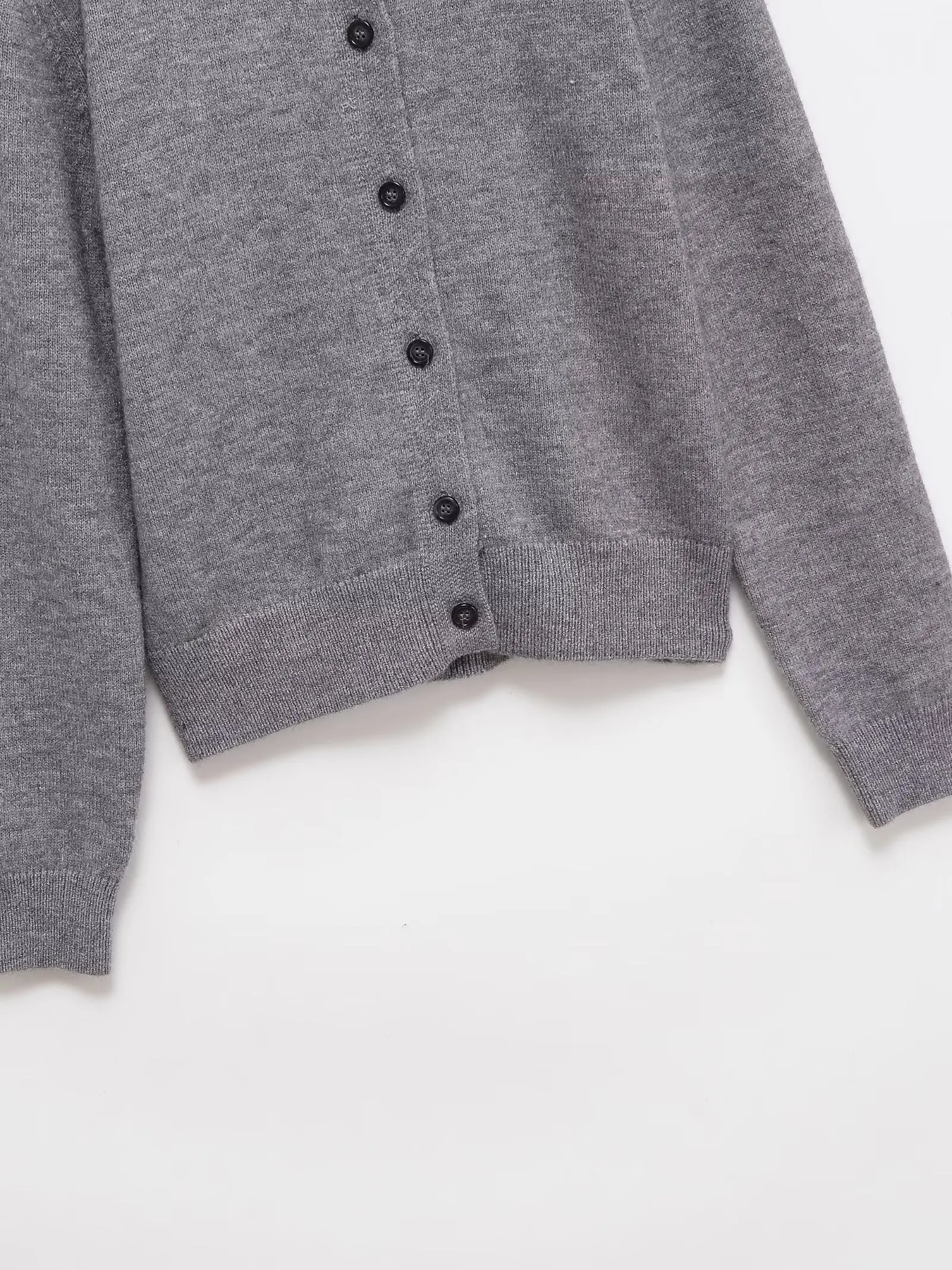 Women's Knit Cardigan Women's Cashmere-Blend Knit Jacket Round Neck, Long Sleeves with Ribbed Trim