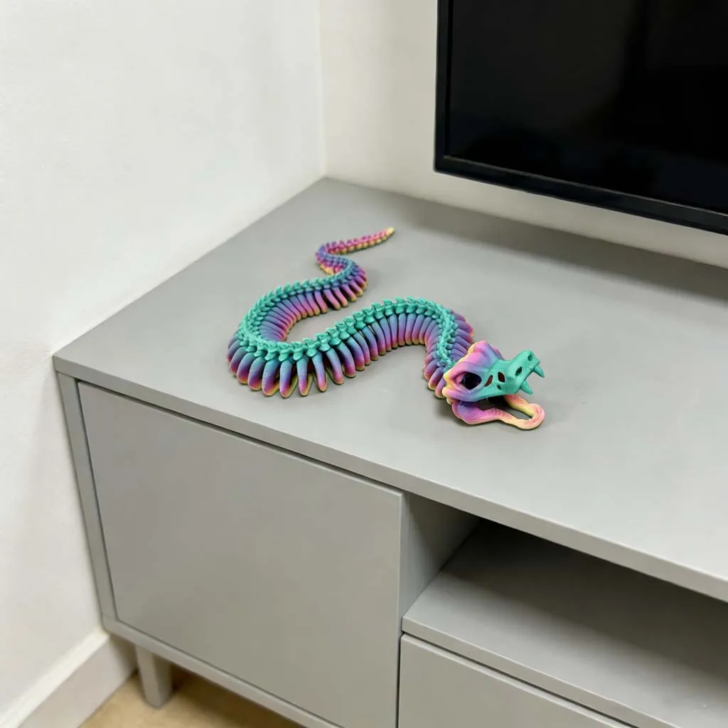3D-gedruckte JOINT SNAKE-Statue, flexibles 3D-gedrucktes Tier, bunte Figur-Statue, Geschenke, 53 cm/20,87 Zoll, 36 cm/14,17 Zoll – Detail 13