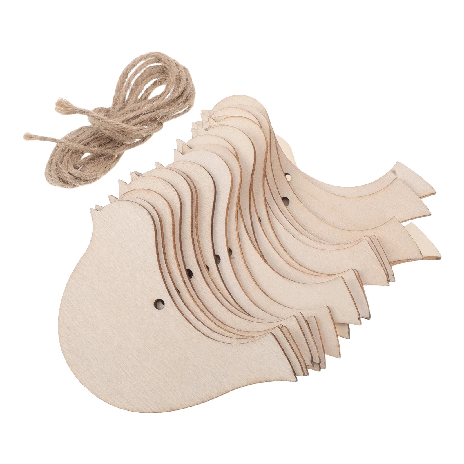 

20pcs Bird Shaped Wood Cutouts Unfinished Wooden Slices Craft Ornaments Diy Blank Tags Hanging Decor For Christmas Home Art Wood