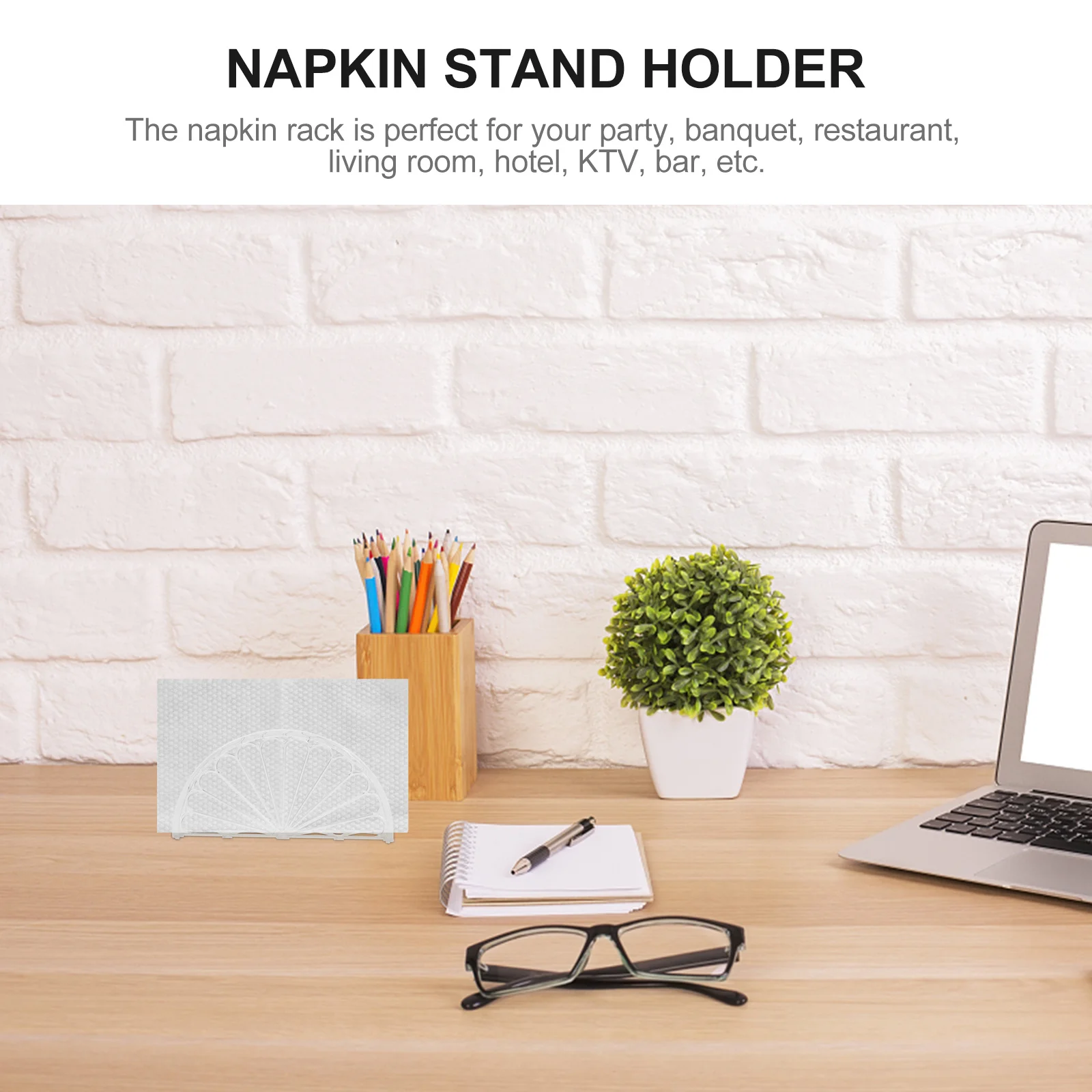 10pcs Clear Napkin Holder Fan Shape Paper Tissue Storage Stand For Kitchen Table Countertop Dining Office Hotel Decor