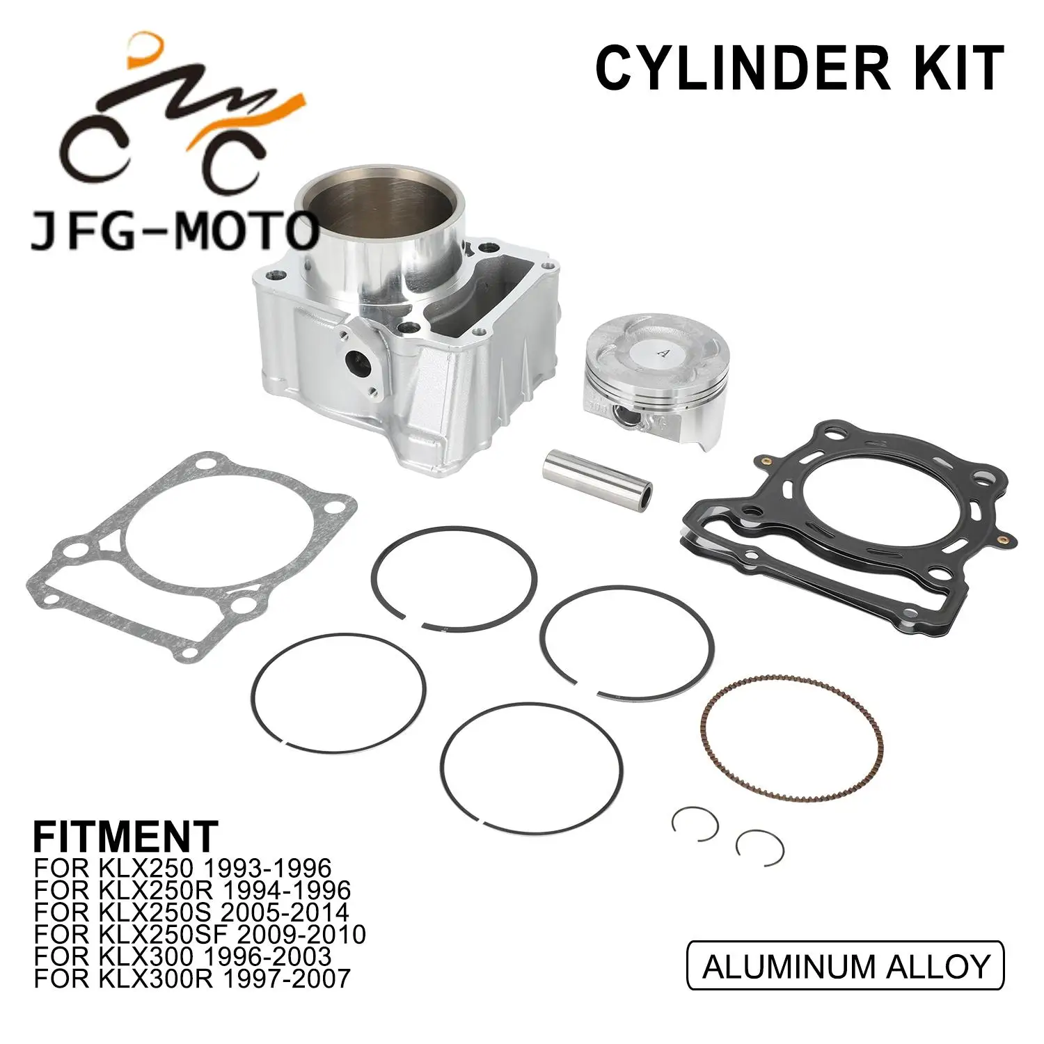 Motorcycle Cylinder Piston Gasket Kit for Kawasaki KLX250 1993-1996 KLX250R 1994-1996 KLX250S 05-14 KLX250SF 09-10 KLX300 300R