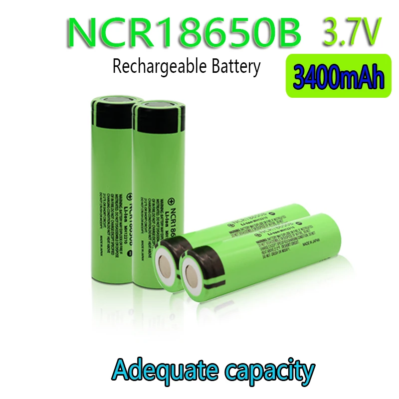 

ncr18650bd.Original High Capacity NCR 18650B 3.7V 3400mAh 18650 Flat Head High Current Rechargeable Lithium Battery 18650b