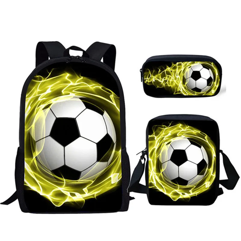

Hip Hop Youthful Novelty football 3D Printed 3pcs/Set Student Travel bags Laptop Daypack Backpack Shoulder Bag Pencil Case