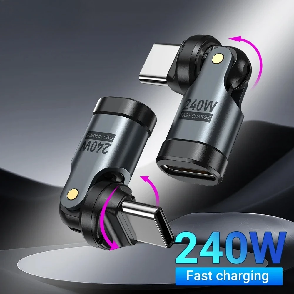 

240W Car Magnetic Converter PD/Type C 540Degree Rotation In-Vehicle Data Transmission RV Power Converter Accessories for Samsung