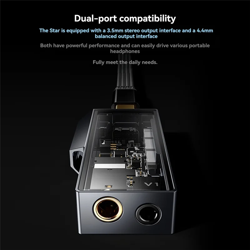 V1 Dual CS43131 Chips Portable DAC/AMP With Versatile Output Ports And Wiring Free Adapter Type-C