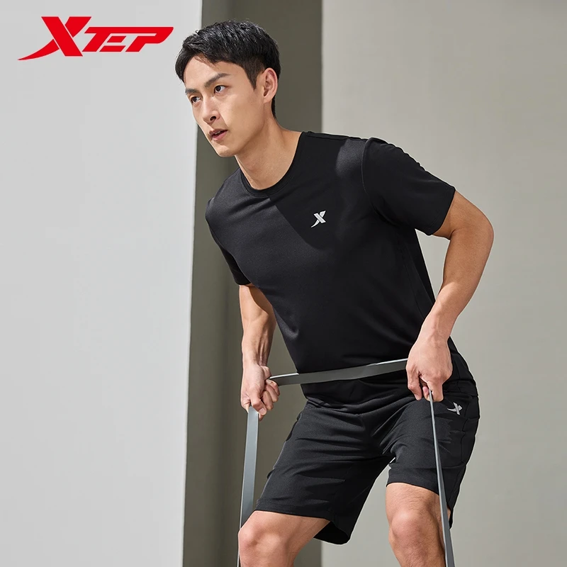 Xtep Short Sleeve Sports Suit For Men 2024 Summer Sweat-Absorbing Men\'s Suit  Quick-Drying Outdoor Tops And Bottoms 876229A70176