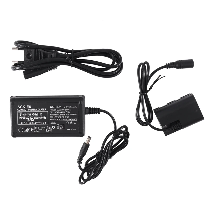 Suitable For Canon 5D2 7D 6D 60D SLR External Power Adapter ACK-E6 DC Connector Charger