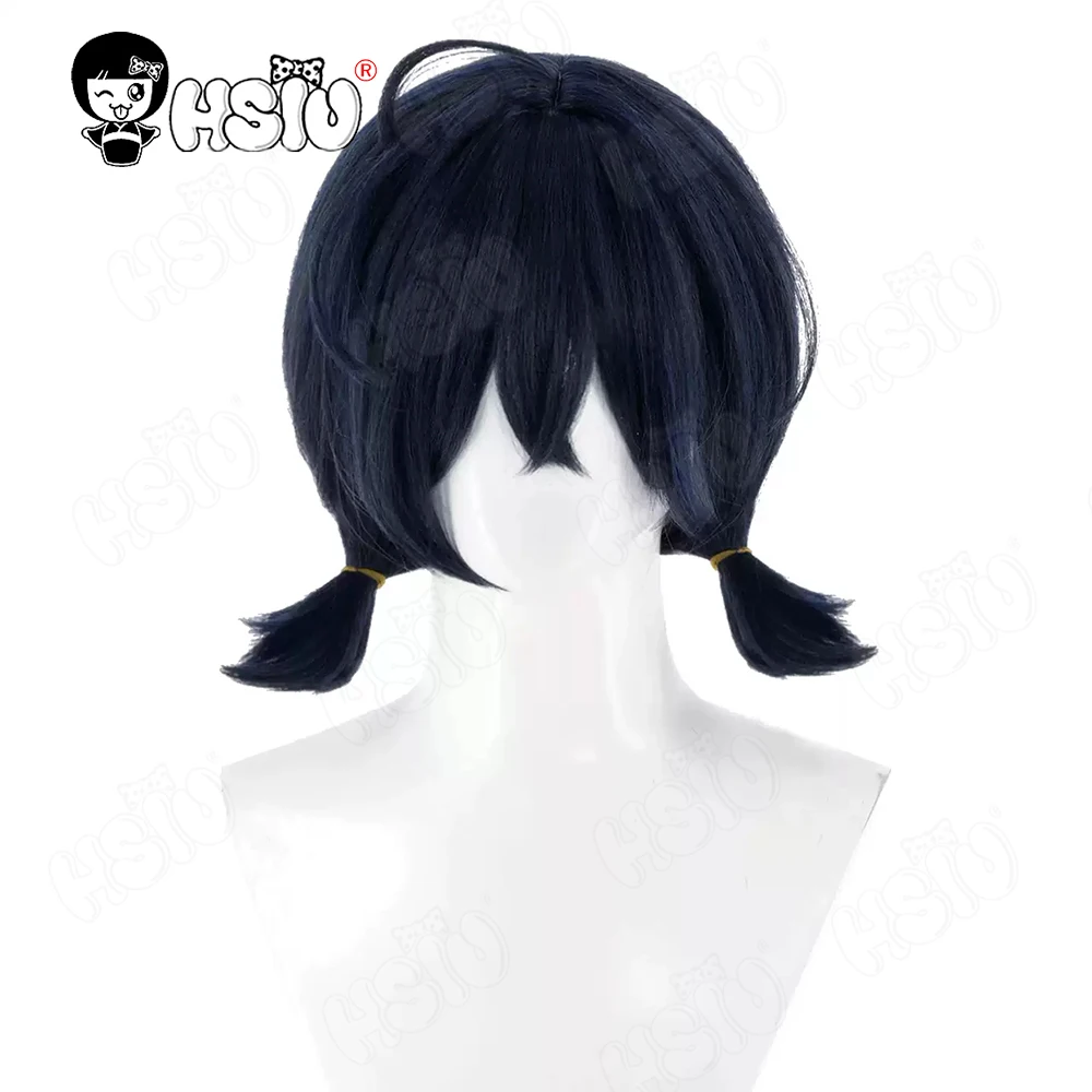 Belle Cosplay Wig HSIU 35CM dark blue short hair Synthetic Wig+Wig cap Game Zenless Zone Zero Sweety Belle Cosplay