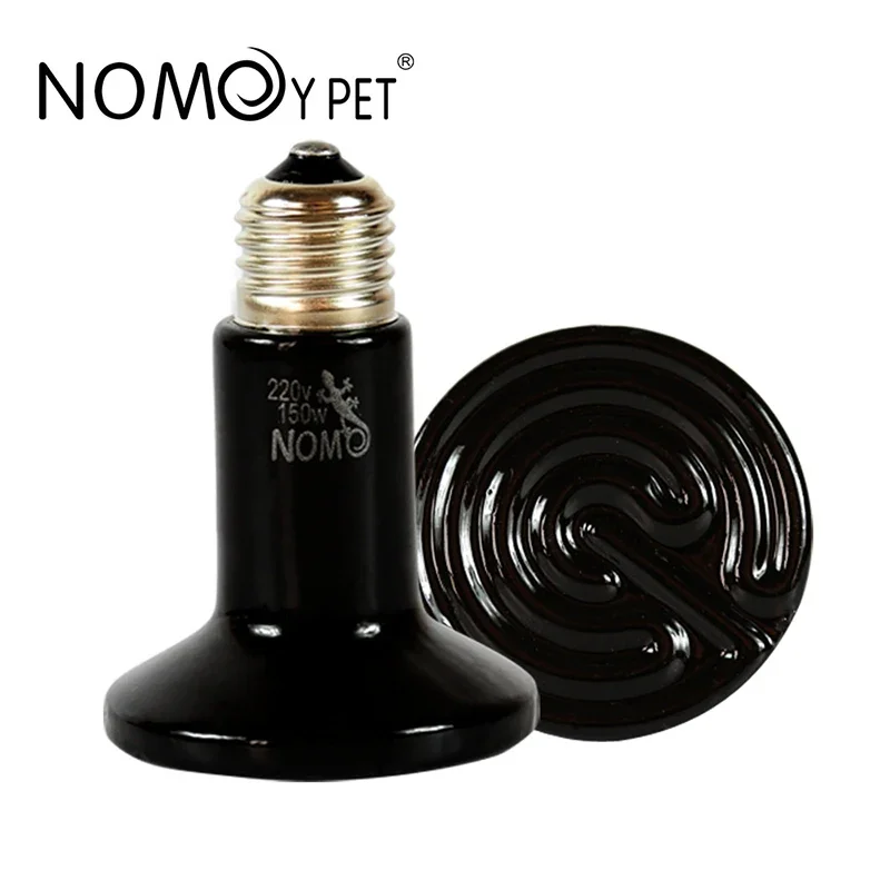 1 Pack Nomo Reptile Pet Matte Far Infrared Ceramic Heat Lamp E27 Small Mini Heat Lamp 220v 110v 25W 50W 75W 100W