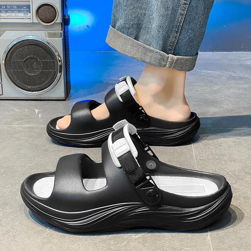 Fashion New Mens EVA Waterproof Shoes Man Slip-on Sandals Outdoor Men Beach Slide High Quality Couple's Summer Casual Slippers